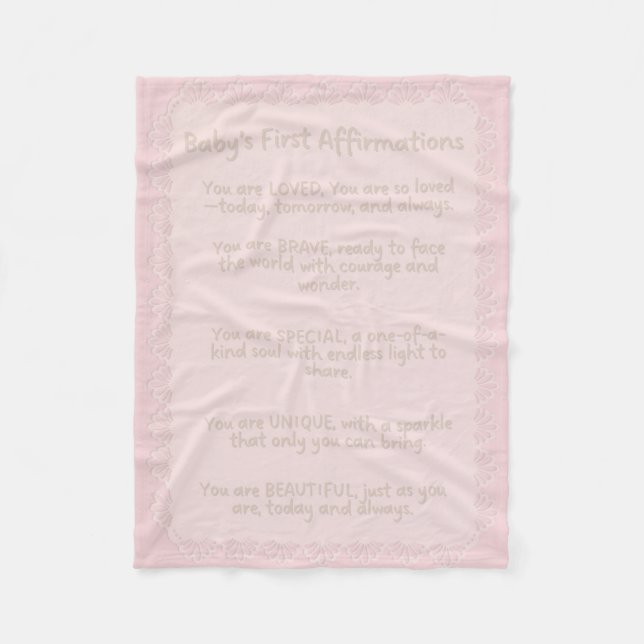 Erste Bejahungen für das Baby | Positive Kinderzim Fleecedecke (Vorderseite)