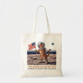 Erste Bengalkatze auf dem Mond - Retro Weltraumkat Tragetasche