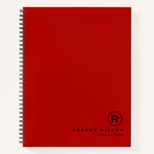 Erste benutzerdefinierte Rot- und Schwarz-Monogram Notizbuch