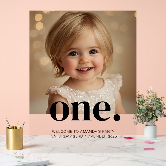 Erste Bithday Foto Akryllische Schrift in Braun &  Acrylschild (Hochzeit)