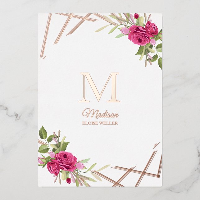 Erste botanische geometrische Form Folieneinladung (Vorderseite)