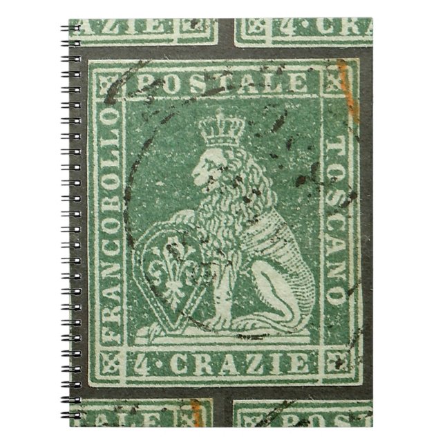 Erste Briefmarke - Toskana (1851) Notizblock (Vorderseite)
