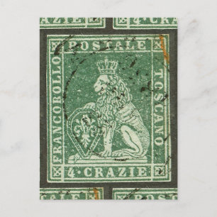 Erste Briefmarke - Toskana (1851) Postkarte