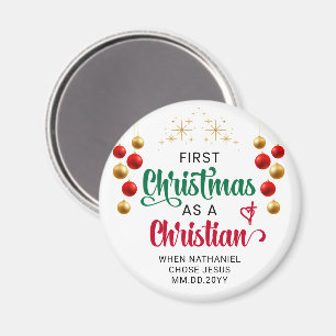 ERSTE CHRISTMAS ALS CHRISTLICHER neuer Glaube Magnet