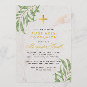 Erste Community Foliage Gold Marmor Willow Blätter Einladung