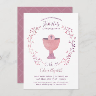 Erste die heilige Kommunions-Einladungs-Karte des Einladung