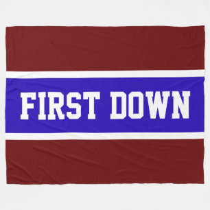 ERSTE DOWNY Red White Bright Blue Streifen Fleecedecke