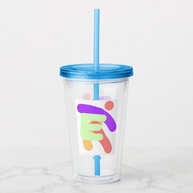 ERSTE E-MONOGRAMM-KINDER ACRYLTRINKBECHER (Vorderseite)