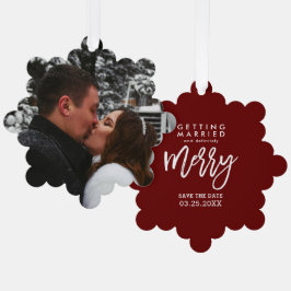 Erste Ehe definitiv Merry Save the Date Ornament Karte