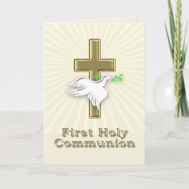 Erste Einladung mit goldenem Kreuz (Vorderseite)