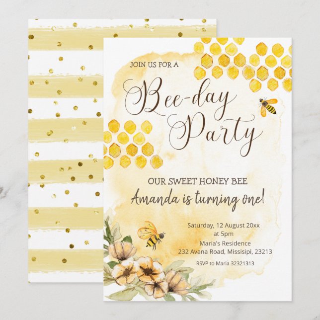 Erste Einladung zur Geburtstagsfeier (Vorne/Hinten)