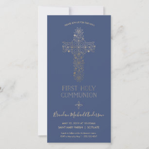 Erste Einladung zur Heiligen Kommunion - Gold, ele