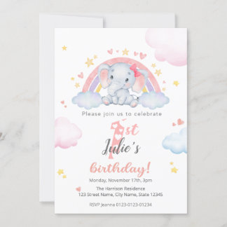 Erste Einladungen zum Geburtstag - Elephant mit Re