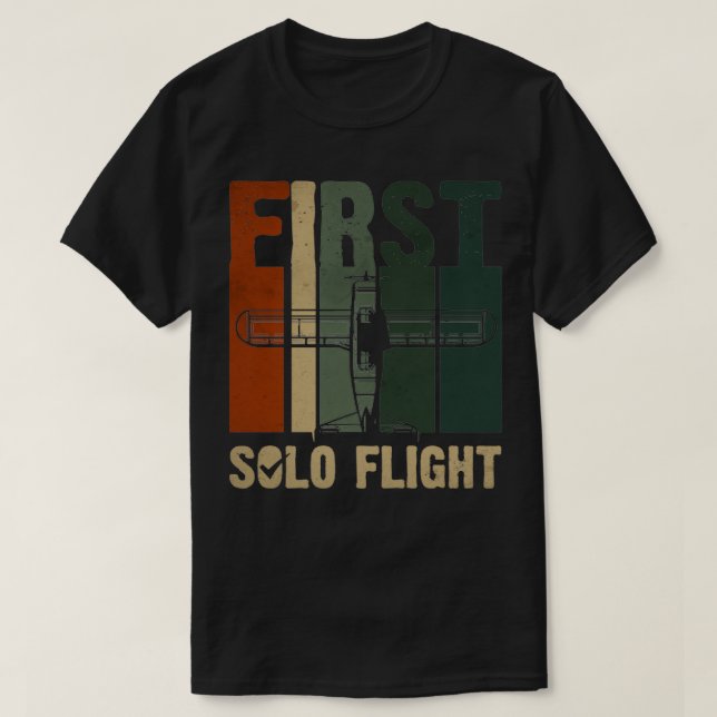 Erste Einzelflug Pilot Flugzeug Flugzeug Retro 2 T-Shirt (Design vorne)