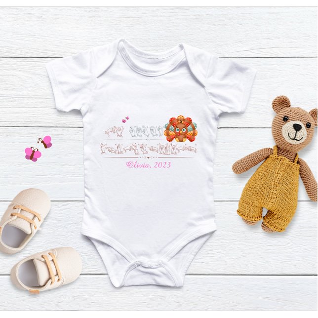 Erste Erntedank ASL Zeichensprache Name hinzufügen Baby Strampler (Von Creator hochgeladen)