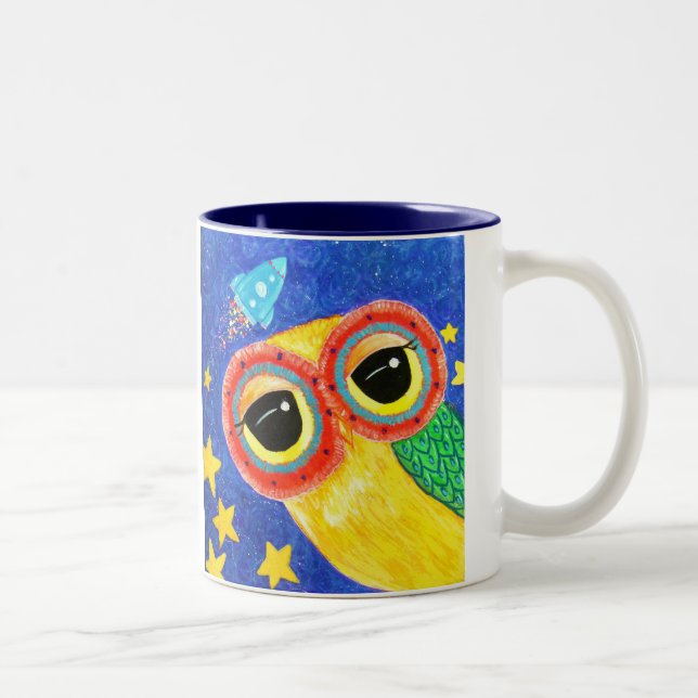 Erste Eule im Raum Zweifarbige Tasse (Rechts)
