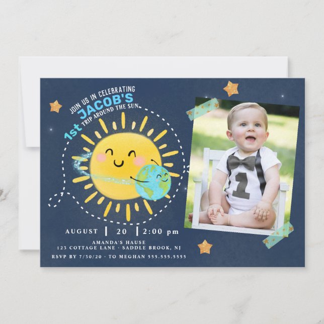 Erste Fahrt um die Sonne Einladung (Vorderseite)