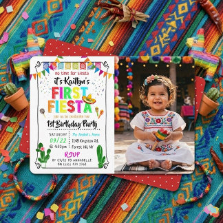 Erste Fiesta Farbige mexikanische 1. Geburtstagsfo Einladung