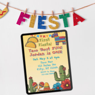 Erste Fiesta, Taco 'Bout Eins, 1. Geburtstag Einladung