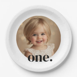 Erste Foto-Platte für zwei Tage in Schwarz und Wei Pappteller