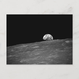 Erste Fotografie eines Erdbebens von Apollo 8 Postkarte