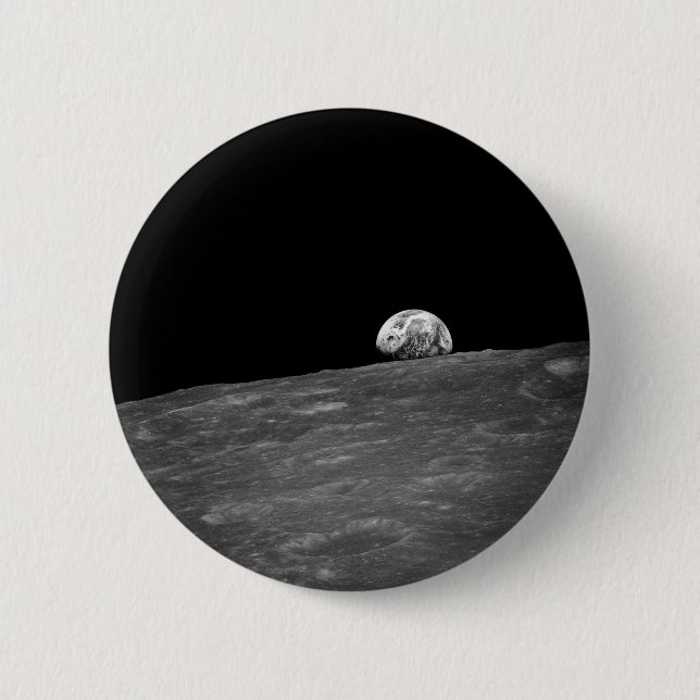 Erste Fotografie von einem Earthrise genommen Button (Vorderseite)