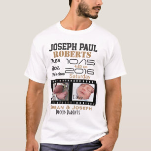 Erste Fotos Filmstreifen Personalisiert Neues Baby T-Shirt