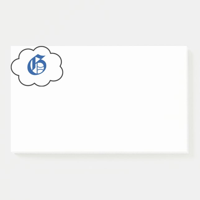 Erste G-Monogramm-Notizen Post-it Klebezettel (Vorderseite)