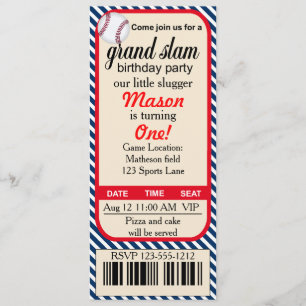 Erste Geburtstags-Baseball-Party Einladung