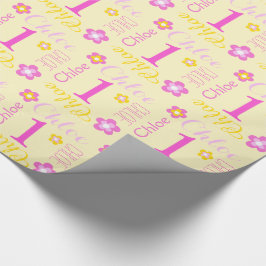 Erste Geburtstags-Blumen-Name-Geschenkverpackung Geschenkpapier