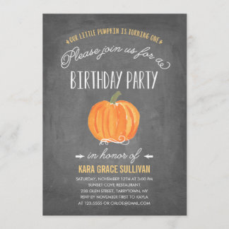 Erste Geburtstags-Einladung des Fall-Kürbis-| Einladung
