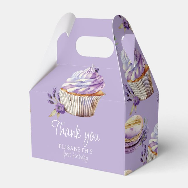 Erste Geburtstags Pastel Violet Personalisiert Geschenkschachtel (Vorderseite)