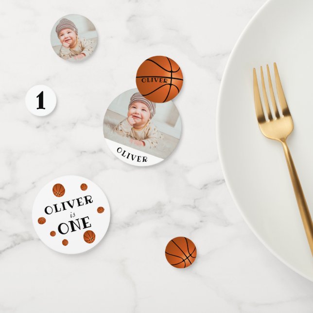 Erste Geburtstagsbasketball-Geburtstagsparty Konfetti (Gruppe)