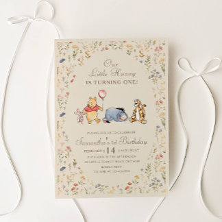 Erste Geburtstagseinladung Little Honey Pooh Thema Einladung