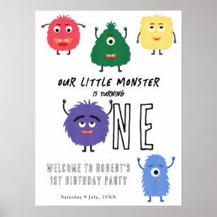 Erste Geburtstagsfeier des kleinen Monsters Poster