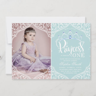 Erste Geburtstagsfeier Royal Little Princess Foto Einladung