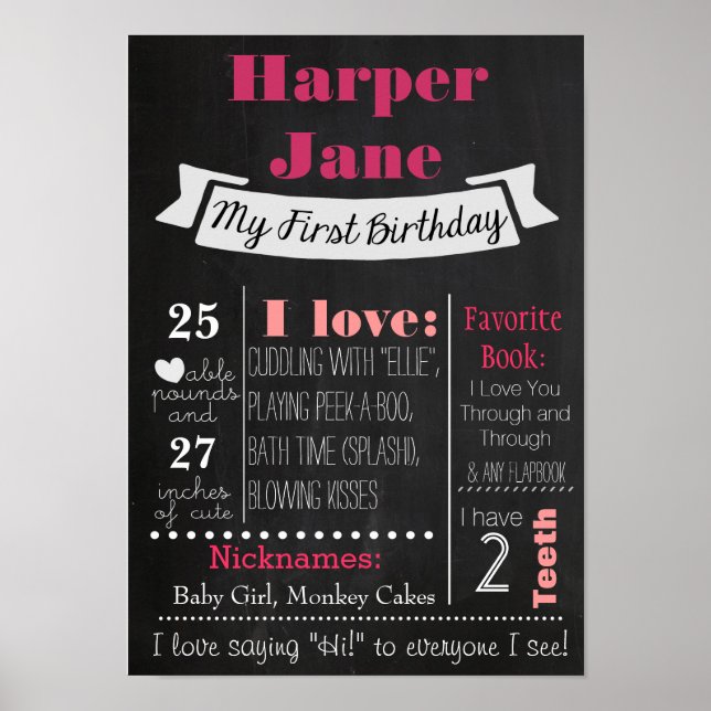 Erste Geburtstagskarte Poster (Vorne)