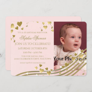 Erste Geburtstagsmusik und Herz Einladung