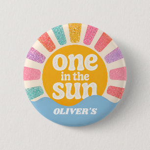 Erste Geburtstagspapierplatten Sommer Thema Button