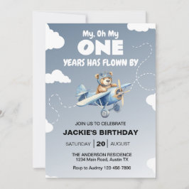 Erste Geburtstagspartei des Flugzeugs Einladung