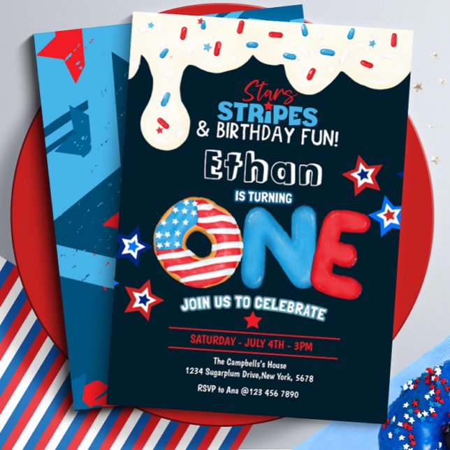 Erste Geburtstagsparty am 4. Juli Einladung (Von Creator hochgeladen)