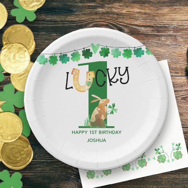 Erste Geburtstagsparty Lucky One Irish Theme Pappteller (Lucky One First Birthday Party Plates)
