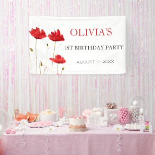 Erste Geburtstagsparty Puppies Baby Girl Banner