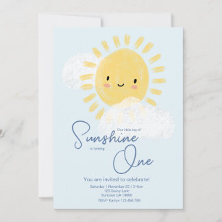 Erste Geburtstagsparty Ray von Sunshine Niedlich B Einladung