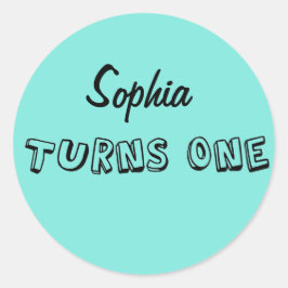 Erste Geburtstagsparty und Gefallen-Sticker Runder Aufkleber