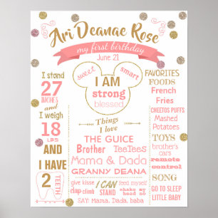 Erste Geburtstagsparty unterzeichnet Plakat für Mä