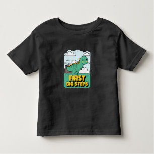 Erste große Schritte Dinosaurier Kids Milestone Kl Kleinkind T-shirt