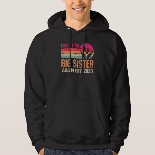 Erste große Schwester wieder 2023 Vintag Hoodie (Vorderseite)