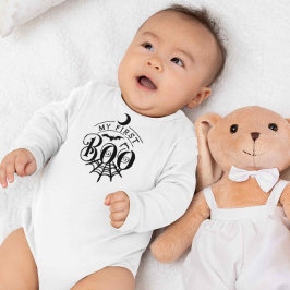 Erste Halloween Baby Boo Black und White Strampler
