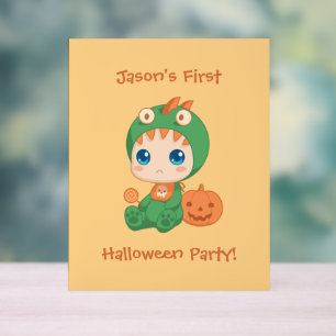 Erste Halloween Baby Dragon Party Einladung Acrylschild